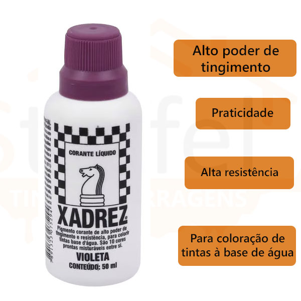 Corante Líquido Tinta Xadrez Bisnaga Parede 50ml Pigmento